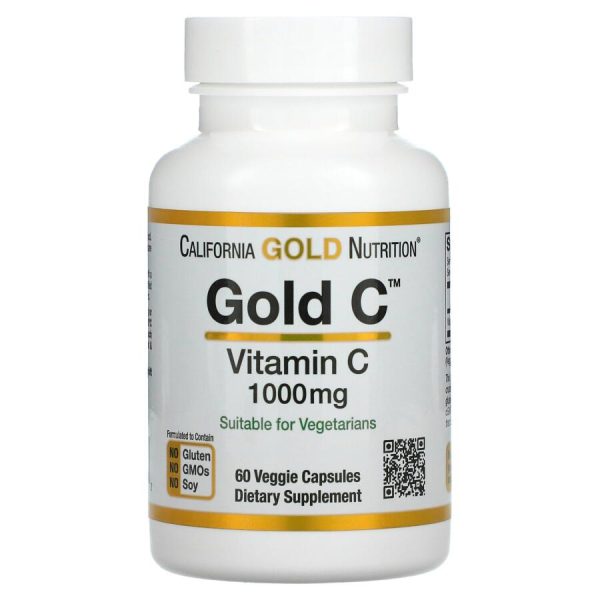 California Gold Nutrition, Վիտամին C, 1000 մգ, 60 պատիճ