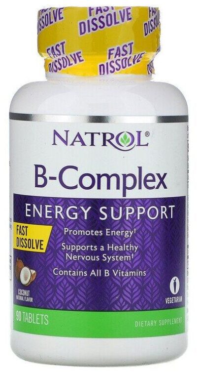 Natrol, B-Complex, Fast Dissolve, Coconut Natural Flavor, 90 Tablets