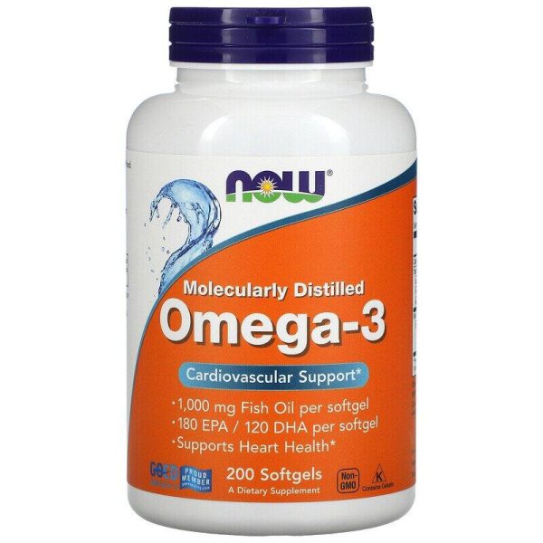 NOW Foods Օմեգա-3, 200 պատիճ