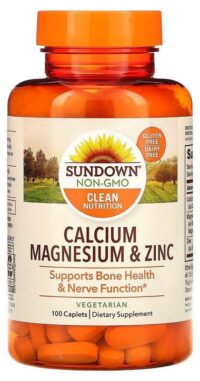 Sundown Naturals, Calcium, Magnesium & Zinc, 100 Caplets