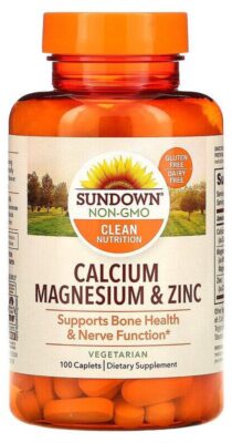 Sundown Naturals, Calcium, Magnesium & Zinc, 100 Caplets