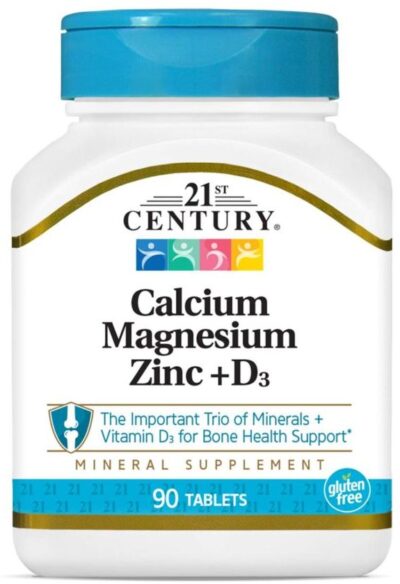 21st Century, Calcium Magnesium Zinc + D3, 90 Tablets