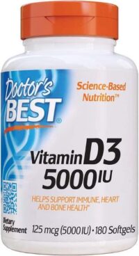 Doctor's Best, Vitamin D3, 125 mcg (5,000 IU) 180 Softgels