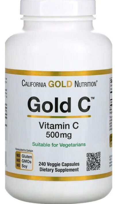 California Gold Nutrition, Gold C, Vitamin C, 500 mg, 240 Veggie Capsules