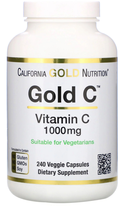 California Gold Nutrition, Gold C, Vitamin C, 1,000 mg, 240 Veggie Capsules