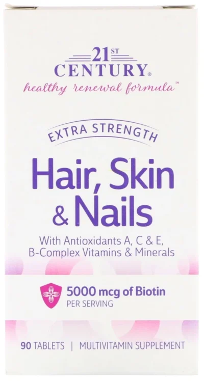 21st Century, Extra Strength Hair, Skin & Nails, 90 Tablets