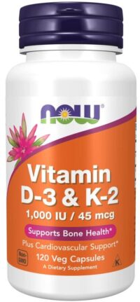 NOW Foods Vitamin D-3 & K-2 1000IU/45mcg - 120 VCaps