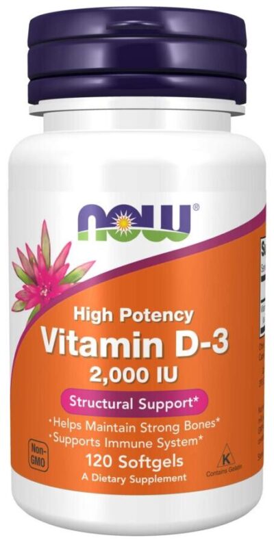 NOW Foods, Vitamin D-3, 50 mcg (2,000 IU), 120 Softgels