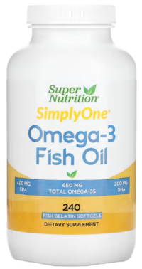 Super Nutrition, Omega-3 Fish Oil, 1,000 mg, 240 Fish Softgels
