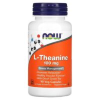 NOW Foods L-Theanine, 100 mg, 90 Veg Capsules