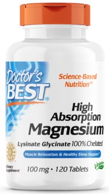 Doctor's Best, High Absorption Magnesium, 100 mg, 120 Tablets
