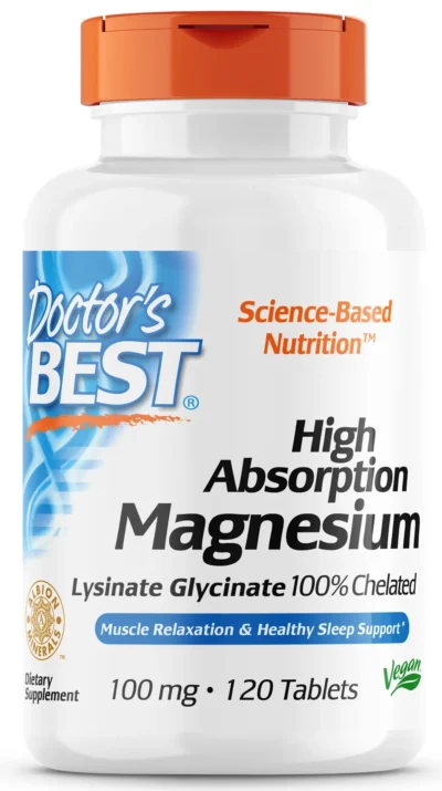 Doctor's Best, High Absorption Magnesium, 100 mg, 120 Tablets