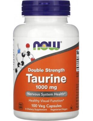 NOW Foods, Taurine, Double Strength, 1000 mg, 100 Veg Capsules