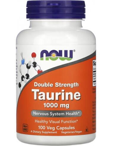 NOW Foods, Taurine, Double Strength, 1000 mg, 100 Veg Capsules