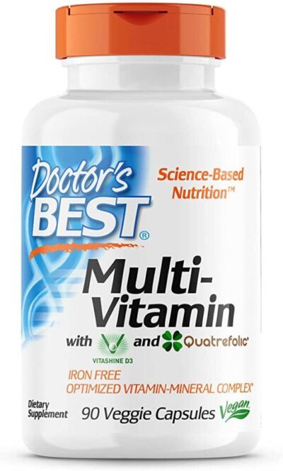 Doctor's Best, Multi-Vitamin with Vitashine D3 and Quatrefolic, Iron Free, 90 Veggie Capsules