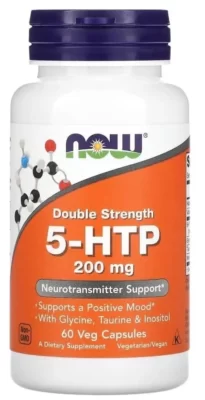 NOW Foods, 5-HTP, Double Strength, 200 mg, 60 Veg Capsules