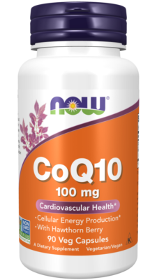 NOW Foods, CoQ10 with Hawthorn Berry, 100 mg, 90 Veg Capsules