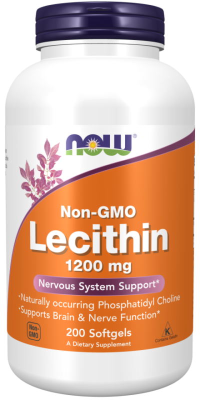 NOW Foods, Non-GMO Lecithin, 1200 mg, 200 Softgels