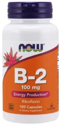 NOW Foods, B-2, 100 mg, Riboflavin 100 Veg Capsules