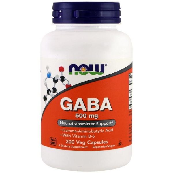 NOW Foods GABA 500 մգ + վիտամին B6, 200 պատիճ