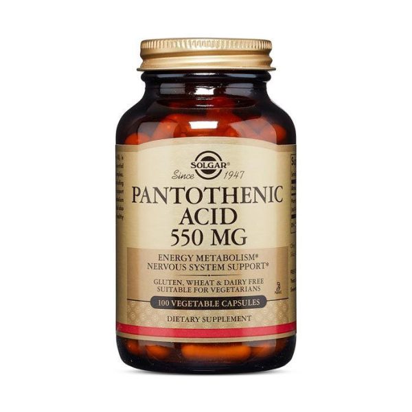 Solgar, Pantothenic Acid, 550 mg, 100 Vegetable Capsules