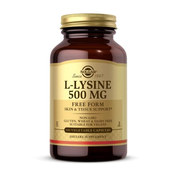 Solgar, L-Lysine, Free Form, 500 mg, 100 Vegetable Capsules
