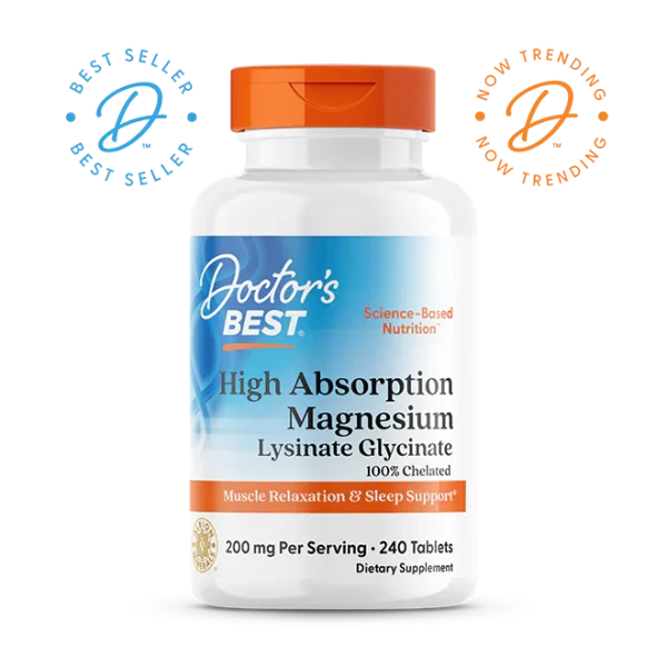 Doctor’s Best, Magnesium Glycinate, High Absorption Magnesium, 100 mg, 240 Tablets