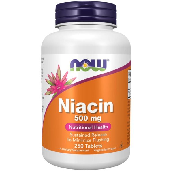 NOW Foods Niacin, Նիացին 500 մգ, Վիտամին Բ 3, 250 Կոճակ