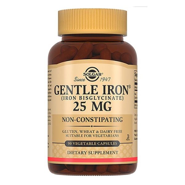 Solgar, Gentle Iron®, 25 mg, 90 Vegetable Capsules