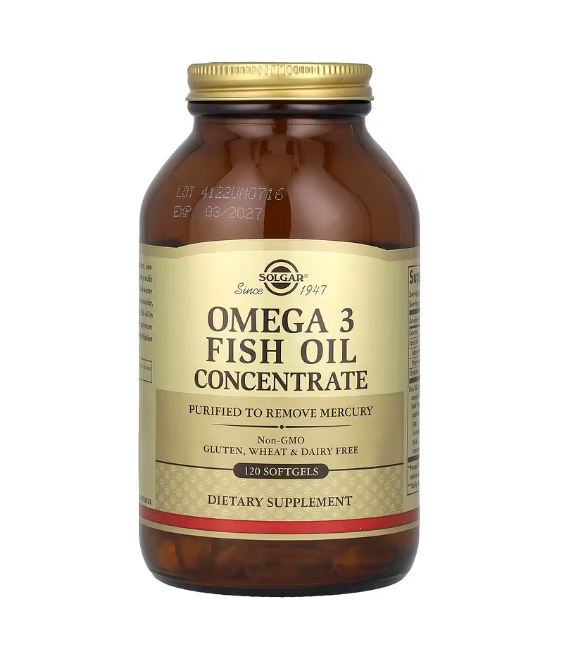 Solgar, Օմեգա 3, Ձկան Յուղ, Omega 3 Fish Oil Concentrate, 120 պատիճ