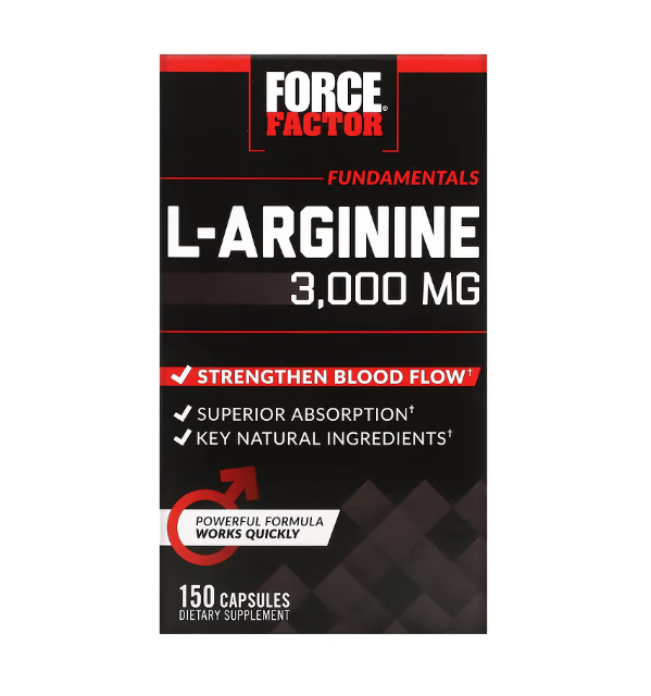 Force Factor, L-Arginine, Լ-Արգինին 3,000 մգ, 150 Պատիճ, 600 մգ - 1 Պատիճում