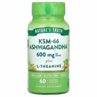 Nature's Truth, KSM-66 Ашваганда с L-теанином, 60 капсул в оболочке