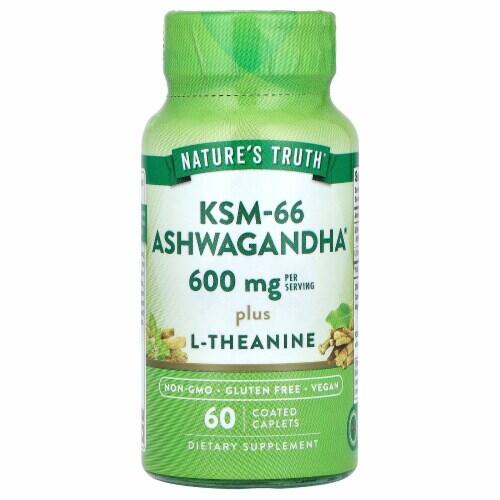 Nature's Truth, KSM-66 Ashwagandha Plus L-Theanine, Աշվագանդա + Լ-Թեանին 60 պատիճ