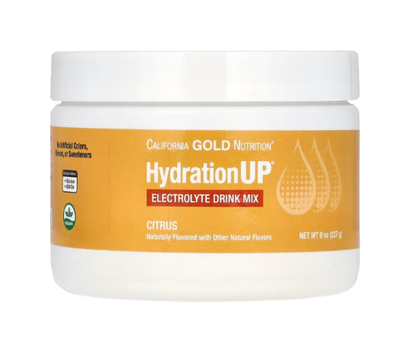California Gold Nutrition, HydrationUP®, Electrolyte Drink Mix with Vitamin D, Calcium, Iron and Potassium, 227 gr