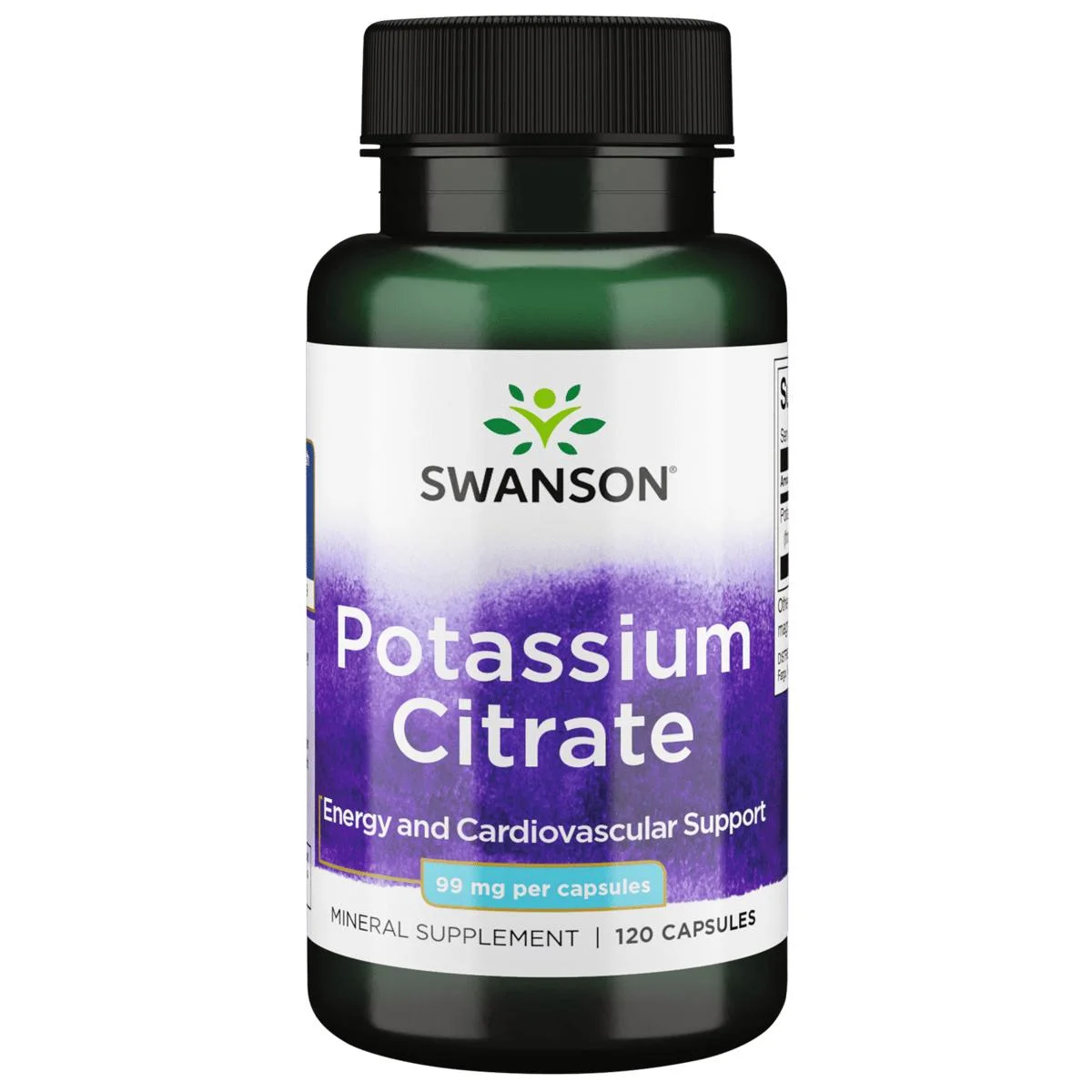 Swanson, Potassium Citrate, Կալիումի Ցիտրատ, 99 մգ, 120 պատիճ