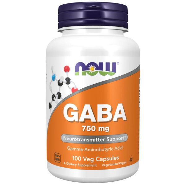 NOW Foods GABA 750 մգ, 100 բուսական պատիճ