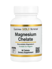 California Gold Nutrition, Magnesium Chelate, 90 tablets