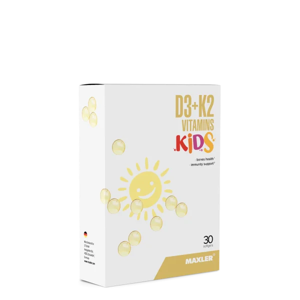 Maxler, D3+K2 детские витамины, 30 капсул
