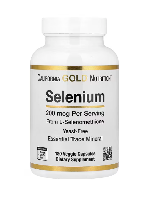 California Gold Nutrition, Selenium, Yeast-Free, 200 mcg, 180 Veggie Capsules