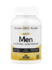 California Gold Nutrition, SimplyOne®, Men’s Multivitamin + Super Complexes with Vitamin C + Super Adaptogen Complex, 90 կոճակ
